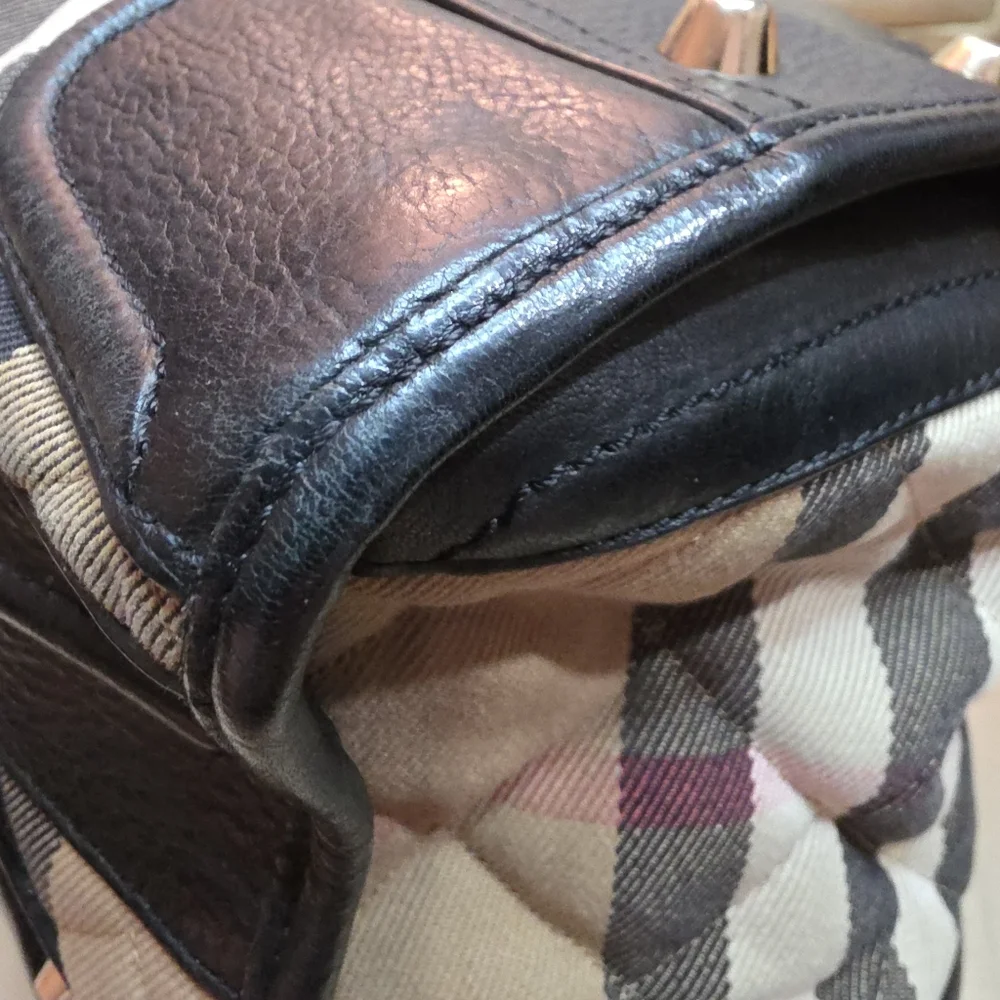 AUTHENTIC BURBERRY MANOR  QUILTED HOUSE CHECK  BAG SATCHEL PURSE Retail $3,950 - Picture 16 of 17